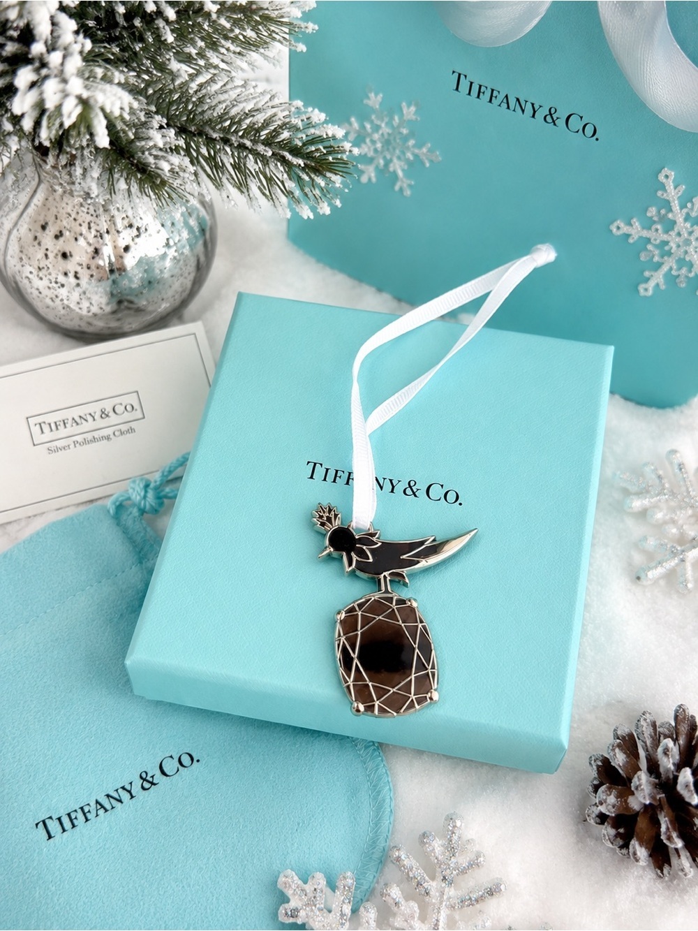 Tiffany & Co. Bird on a Rock Limited Edition Sterling Silver Ornament NIB 2”